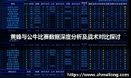 黄蜂与公牛比赛数据深度分析及战术对比探讨